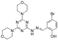 (E)-4-BROMO-2-((2-(4,6-DIMORPHOLINO-1,3,5-TRIAZIN-2-YL)HYDRAZONO)METHYL)PHENOL 结构式