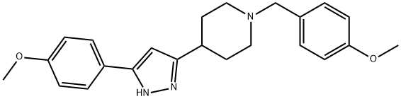 1-(4-METHOXYBENZYL)-4-[5-(4-METHOXYPHENYL)-1H-PYRAZOL-3-YL]PIPERIDINE 结构式