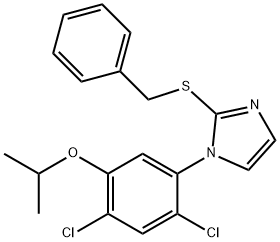 2-(BENZYLSULFANYL)-1-(2,4-DICHLORO-5-ISOPROPOXYPHENYL)-1H-IMIDAZOLE 结构式