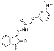 N-(AZA(2-OXOINDOLIN-3-YLIDENE)METHYL)-2-(3-(DIMETHYLAMINO)PHENOXY)ETHANAMIDE 结构式