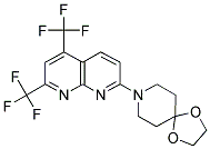 7-(1,4-DIOXA-8-AZASPIRO[4.5]DEC-8-YL)-2,4-BIS(TRIFLUOROMETHYL)[1,8]NAPHTHYRIDINE 结构式