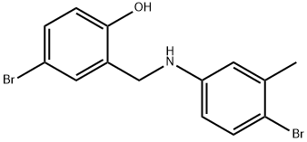 4-BROMO-2-[(4-BROMO-3-METHYLANILINO)METHYL]BENZENOL 结构式