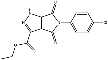 ETHYL 5-(4-CHLOROPHENYL)-4,6-DIOXO-1,3A,4,5,6,6A-HEXAHYDROPYRROLO[3,4-C]PYRAZOLE-3-CARBOXYLATE 结构式