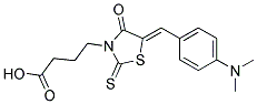 4-((5Z)-5-[4-(DIMETHYLAMINO)BENZYLIDENE]-4-OXO-2-THIOXO-1,3-THIAZOLIDIN-3-YL)BUTANOIC ACID 结构式