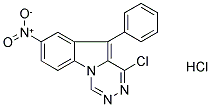 1-CHLORO-8-NITRO-10-PHENYL[1,2,4]TRIAZINO[4,5-A]INDOLE HYDROCHLORIDE 结构式