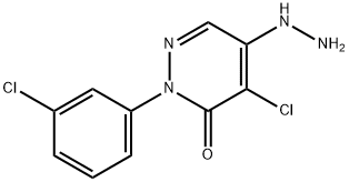 4-CHLORO-2-(3-CHLOROPHENYL)-5-HYDRAZINO-3(2H)-PYRIDAZINONE 结构式