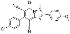 7-(4-Chlorophenyl)-2-(4-methoxyphenyl)-5-oxo-3,5-dihydro[1,2,4]triazolo[1,5-a]pyridine-6,8-dicarbonitrile 结构式