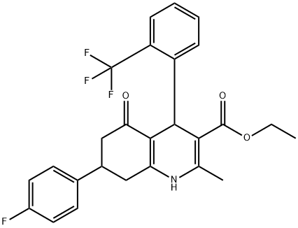 Ethyl7-(4-fluorophenyl)-2-methyl-5-oxo-4-(2-(trifluoromethyl)phenyl)-1,4,5,6,7,8-hexahydroquinoline-3-carboxylate