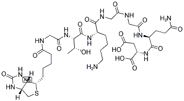 BIOTINYL-GLY-THR-LYS-GLY-GLY-GLN-ASP-OH 结构式