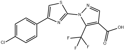 1-[4-(4-CHLOROPHENYL)-1,3-THIAZOL-2-YL]-5-(TRIFLUOROMETHYL)-1H-PYRAZOLE-4-CARBOXYLIC ACID 结构式