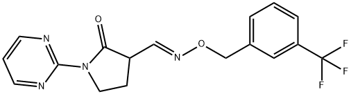 2-OXO-1-(2-PYRIMIDINYL)-3-PYRROLIDINECARBALDEHYDE O-[3-(TRIFLUOROMETHYL)BENZYL]OXIME 结构式