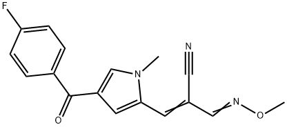 3-[4-(4-FLUOROBENZOYL)-1-METHYL-1H-PYRROL-2-YL]-2-[(METHOXYIMINO)METHYL]ACRYLONITRILE 结构式