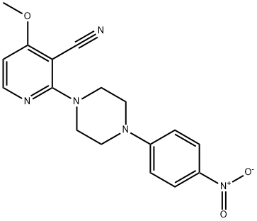 4-Methoxy-2-[4-(4-nitrophenyl)piperazino]nicotinonitrile 结构式