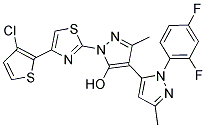 BI-4-(1-[4-(3-CHLORO-2-THIENYL)-1,3-THIAZOL-2-YL]-3-METHYL-1H-5-PYRAZOLOLO)-5'-[(2,4-DIFLUOROPHENYL)-3-METHYL-1H-5-PYRAZOLE]