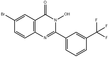 6-溴-3-羟基-2-(3-(三氟甲基)苯基)喹唑啉-4(3H)-酮 结构式