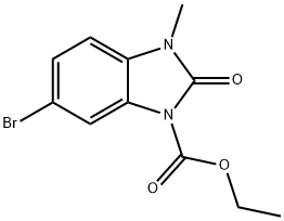 ETHYL 6-BROMO-3-METHYL-2-OXO-2,3-DIHYDRO-1H-1,3-BENZIMIDAZOLE-1-CARBOXYLATE 结构式