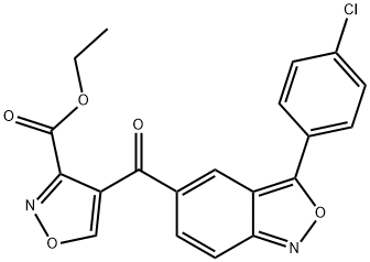 Ethyl 4-([3-(4-chlorophenyl)-2,1-benzisoxazol-5-yl]carbonyl)-3-isoxazolecarboxylate 结构式
