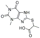 2-(1,3-DIMETHYL-2,6-DIOXO-2,3,6,7-TETRAHYDRO-1H-PURIN-8-YLSULFANYL)-PROPIONIC ACID 结构式