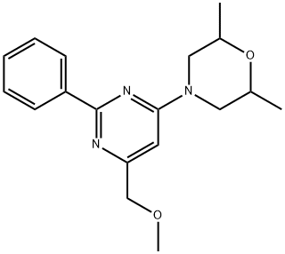 4-[6-(METHOXYMETHYL)-2-PHENYL-4-PYRIMIDINYL]-2,6-DIMETHYLMORPHOLINE 结构式