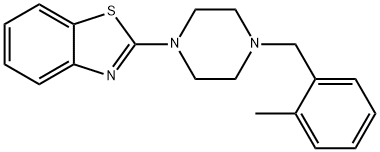 2-[4-(2-METHYLBENZYL)PIPERAZINO]-1,3-BENZOTHIAZOLE 结构式