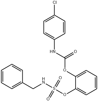 2-([(Benzylamino)sulfonyl]oxy)phenyl N-(4-chlorophenyl)carbamate 结构式