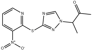 3-(3-[(3-Nitro-2-pyridinyl)sulfanyl]-1H-1,2,4-triazol-1-yl)-2-butanone 结构式
