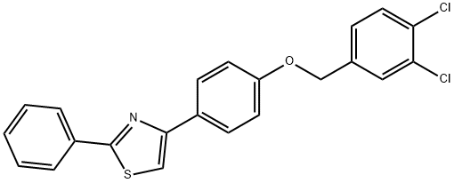 3,4-DICHLOROBENZYL 4-(2-PHENYL-1,3-THIAZOL-4-YL)PHENYL ETHER 结构式