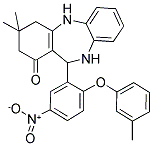 2,10-DIAZA-5,5-DIMETHYL-9-(2-(3-METHYLPHENOXY)-5-NITROPHENYL)TRICYCLO[9.4.0.0(3,8)]PENTADECA-1(15),3(8),11(12),13-TETRAEN-7-ONE 结构式