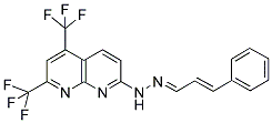 3-PHENYLACRYLALDEHYDE N-[5,7-BIS(TRIFLUOROMETHYL)[1,8]NAPHTHYRIDIN-2-YL]HYDRAZONE 结构式