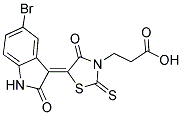 3-[(5Z)-5-(5-BROMO-2-OXO-1,2-DIHYDRO-3H-INDOL-3-YLIDENE)-4-OXO-2-THIOXO-1,3-THIAZOLIDIN-3-YL]PROPANOIC ACID 结构式