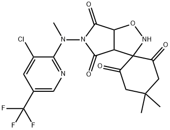 5-[[3-CHLORO-5-(TRIFLUOROMETHYL)-2-PYRIDINYL](METHYLAMINO)]-3,3-SPIRO[2-(5,5-DIMETHYL CYCLOHEXANE-1,3-DIONYL)]DIHYDRO-2H-PYROLO[3,4-D]ISOXAZOLE-4,6-(3H,5H)-DIONE 结构式