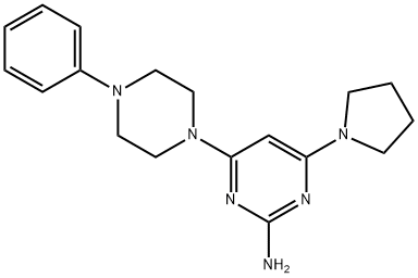 4-(4-PHENYLPIPERAZINO)-6-(1-PYRROLIDINYL)-2-PYRIMIDINAMINE 结构式