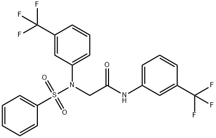 2-[(PHENYLSULFONYL)-3-(TRIFLUOROMETHYL)ANILINO]-N-[3-(TRIFLUOROMETHYL)PHENYL]ACETAMIDE 结构式