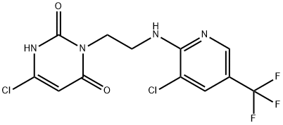 6-CHLORO-3-(2-([3-CHLORO-5-(TRIFLUOROMETHYL)-2-PYRIDINYL]AMINO)ETHYL)-2,4(1H,3H)-PYRIMIDINEDIONE 结构式