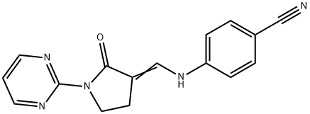 4-(([2-OXO-1-(2-PYRIMIDINYL)-3-PYRROLIDINYLIDENE]METHYL)AMINO)BENZENECARBONITRILE 结构式