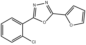 2-(2-CHLOROPHENYL)-5-(2-FURYL)-1,3,4-OXADIAZOLE 结构式