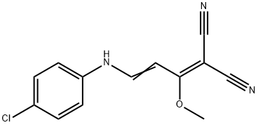 (E)-2-(3-((4-氯苯基)氨基)-1-甲氧基烯丙基)丙二腈 结构式