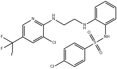 4-Chloro-N-(2-[(2-([3-chloro-5-(trifluoromethyl)-2-pyridinyl]amino)ethyl)amino]phenyl)benzenesulfonamide 结构式