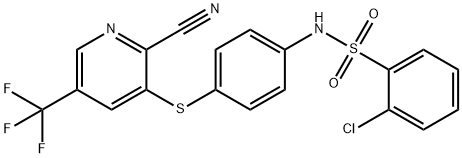 2-CHLORO-N-(4-([2-CYANO-5-(TRIFLUOROMETHYL)-3-PYRIDINYL]SULFANYL)PHENYL)BENZENESULFONAMIDE 结构式