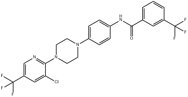 N-(4-(4-[3-CHLORO-5-(TRIFLUOROMETHYL)-2-PYRIDINYL]PIPERAZINO)PHENYL)-3-(TRIFLUOROMETHYL)BENZENECARBOXAMIDE 结构式