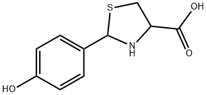 2-(4-羟基苯基)噻唑烷-4-羧酸 结构式