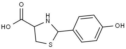 2-(4-羟基苯基)噻唑烷-4-羧酸 结构式