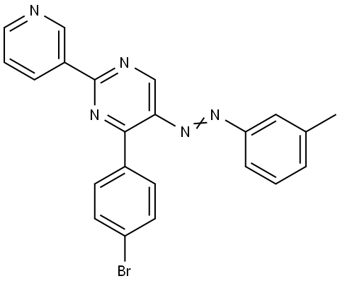 4-(4-Bromophenyl)-5-[2-(3-methylphenyl)diazenyl]-2-(3-pyridinyl)pyrimidine 结构式