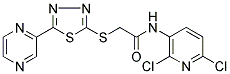 N1-(2,6-DICHLORO-3-PYRIDYL)-2-[(5-PYRAZIN-2-YL-1,3,4-THIADIAZOL-2-YL)THIO]ACETAMIDE 结构式