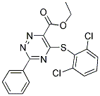 Ethyl 5-[(2,6-dichlorophenyl)sulfanyl]-3-phenyl-1,2,4-triazine-6-carboxylate 结构式