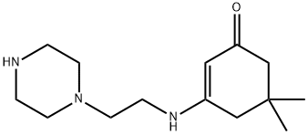 5,5-二甲基-3-[(2-哌嗪-1-基乙基)氨基]环己-2-烯-1-酮 结构式