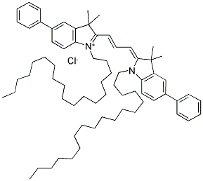 1,1'-DIOCTADECYL-5,5'-DIPHENYL-3,3,3',3'-TETRAMETHYLINDOCARBOCYANINE CHLORIDE 结构式