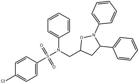 4-CHLORO-N-[(2,3-DIPHENYLTETRAHYDRO-5-ISOXAZOLYL)METHYL]-N-PHENYLBENZENESULFONAMIDE 结构式