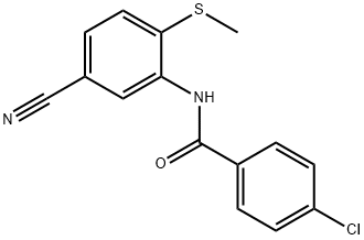 4-CHLORO-N-[5-CYANO-2-(METHYLSULFANYL)PHENYL]BENZENECARBOXAMIDE 结构式