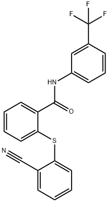 2-[(2-CYANOPHENYL)SULFANYL]-N-[3-(TRIFLUOROMETHYL)PHENYL]BENZENECARBOXAMIDE 结构式